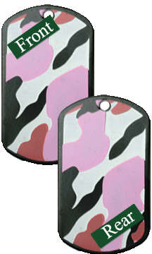 Pink Camouflage Dog Tags